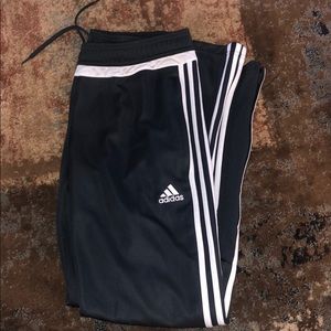 Adidas women’s dark gray joggers with stripes